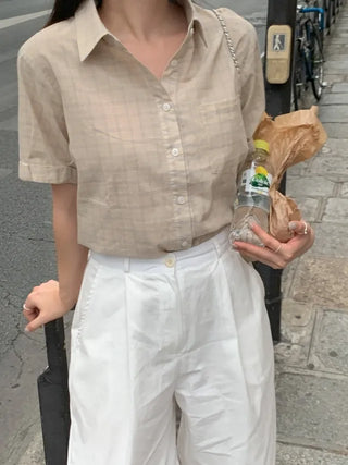Summer oversized check shirt