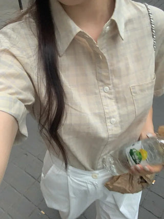 Summer oversized check shirt
