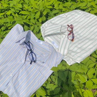 Loose-fit cotton striped shirt (2c)