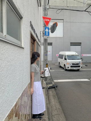 [Lined] H-line long linen skirt (3cm)