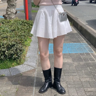 A-line flared mini skirt pants (2c)