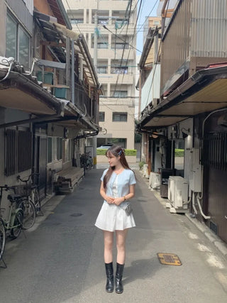 [SET] Cropped Short-Sleeve Ribbed Sleeveless Cardigan Set (4c)