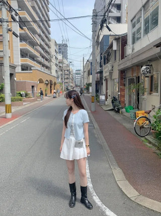 A-line flared mini skirt pants (2c)