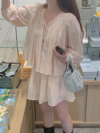 A-line flared mini skirt pants (2c)