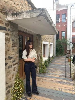 Bootcut spun denim pants