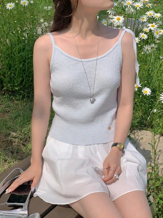 Ribbon ribbed camisole (5cm)