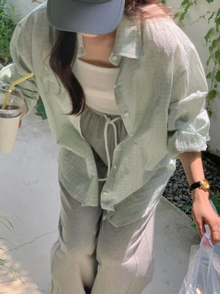 Oversized check shirt