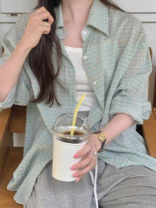 Oversized check shirt