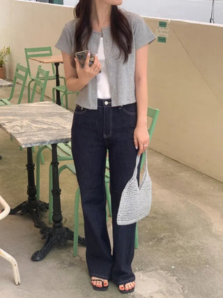 Bootcut spun denim pants