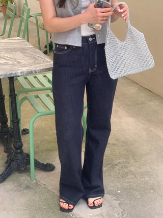 Bootcut spun denim pants