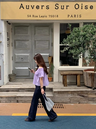 Bootcut spun denim pants