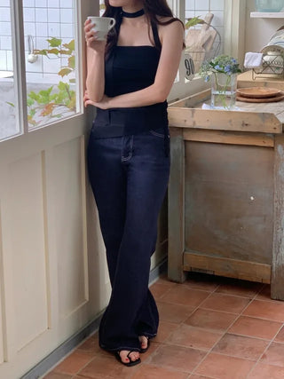 Bootcut spun denim pants