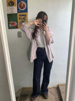 Bootcut spun denim pants