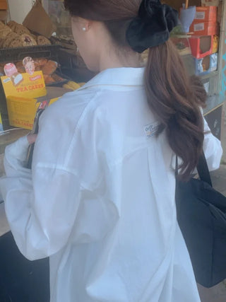 Oversized cotton white shirt
