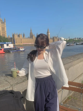 Oversized cotton white shirt