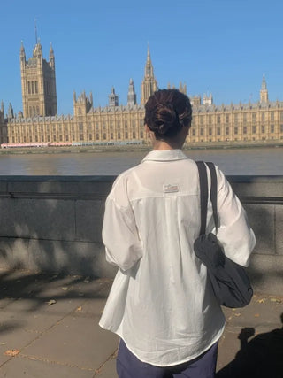 Oversized cotton white shirt