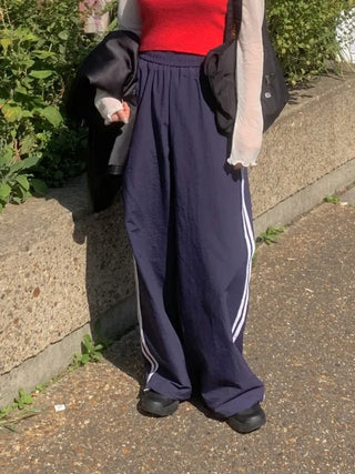 Wide-leg fleece-lined track pants