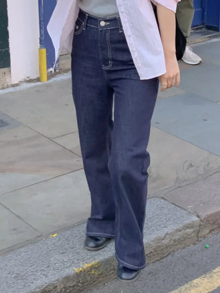 Bootcut spun denim pants