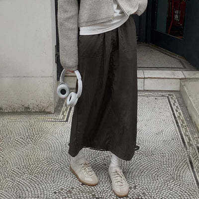 Washed long skirt
