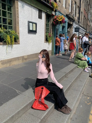 Spandex frill inner turtleneck