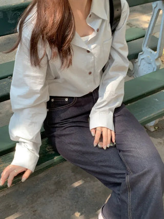 Loose-fitting pink autumn shirt