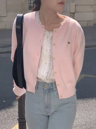 (Over 20,000 sold) 6-color Milk Round Cashmere Knit Cardigan