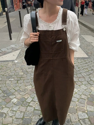 Logo Label Overalls Dress (4c)