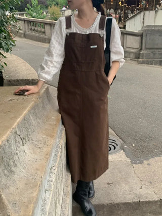 Logo Label Overalls Dress (4c)