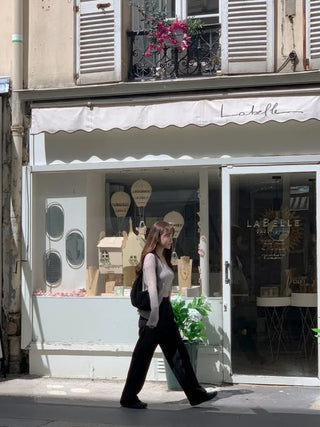 French pleated wide slacks