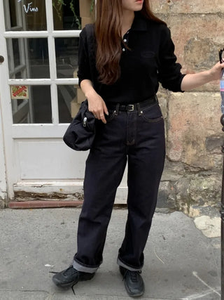 There Non-Fade Wide Denim Pants