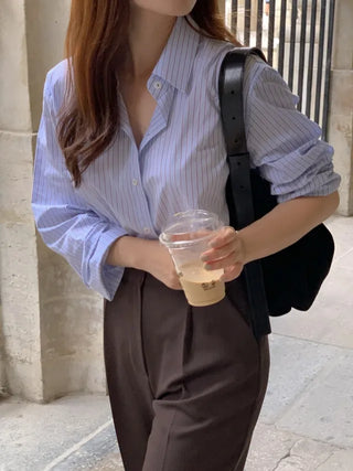 French pleated wide slacks