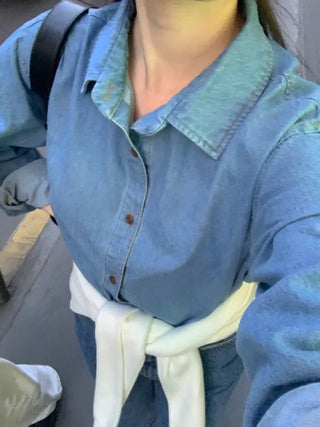 Loose-fit denim shirt