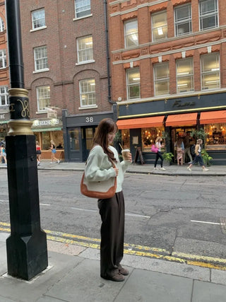 French pleated wide slacks