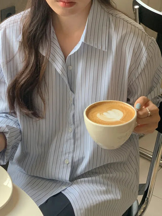 Natural Loose Fit Striped Shirt