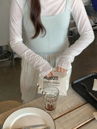 Mint-colored wool angora knit bustier