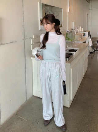 Mint-colored wool angora knit bustier