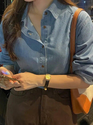 Loose-fit denim shirt
