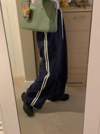 Wide-leg fleece-lined track pants