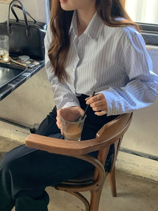 Natural Loose Fit Striped Shirt