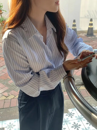 Natural Loose Fit Striped Shirt