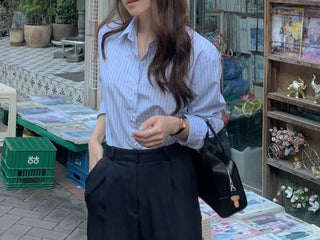 Natural Loose Fit Striped Shirt