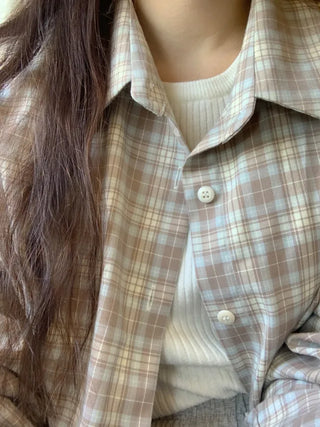 Loose-fit check shirt