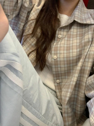 Loose-fit check shirt