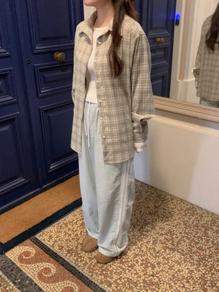 Wide-leg fleece-lined track pants