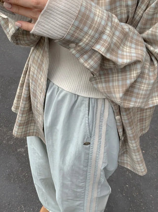 Wide-leg fleece-lined track pants