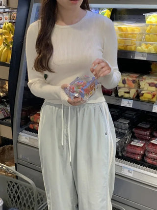 Wide-leg fleece-lined track pants
