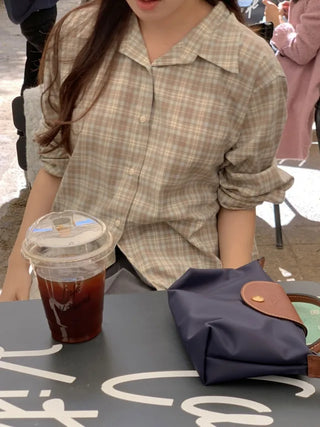Loose-fit check shirt