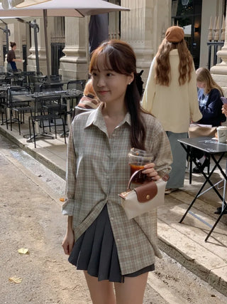 Loose-fit check shirt