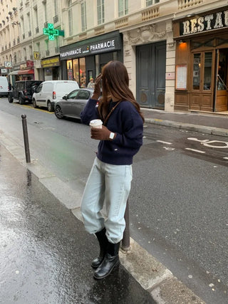 Autumn Days Semi-Wide Wash Denim Pants