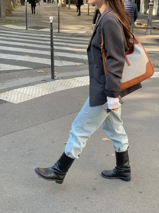 Autumn Days Semi-Wide Wash Denim Pants